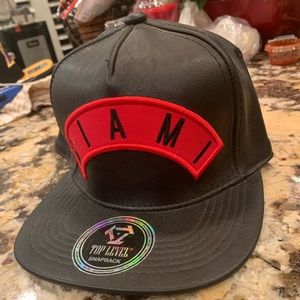 Leather feel Miami hat